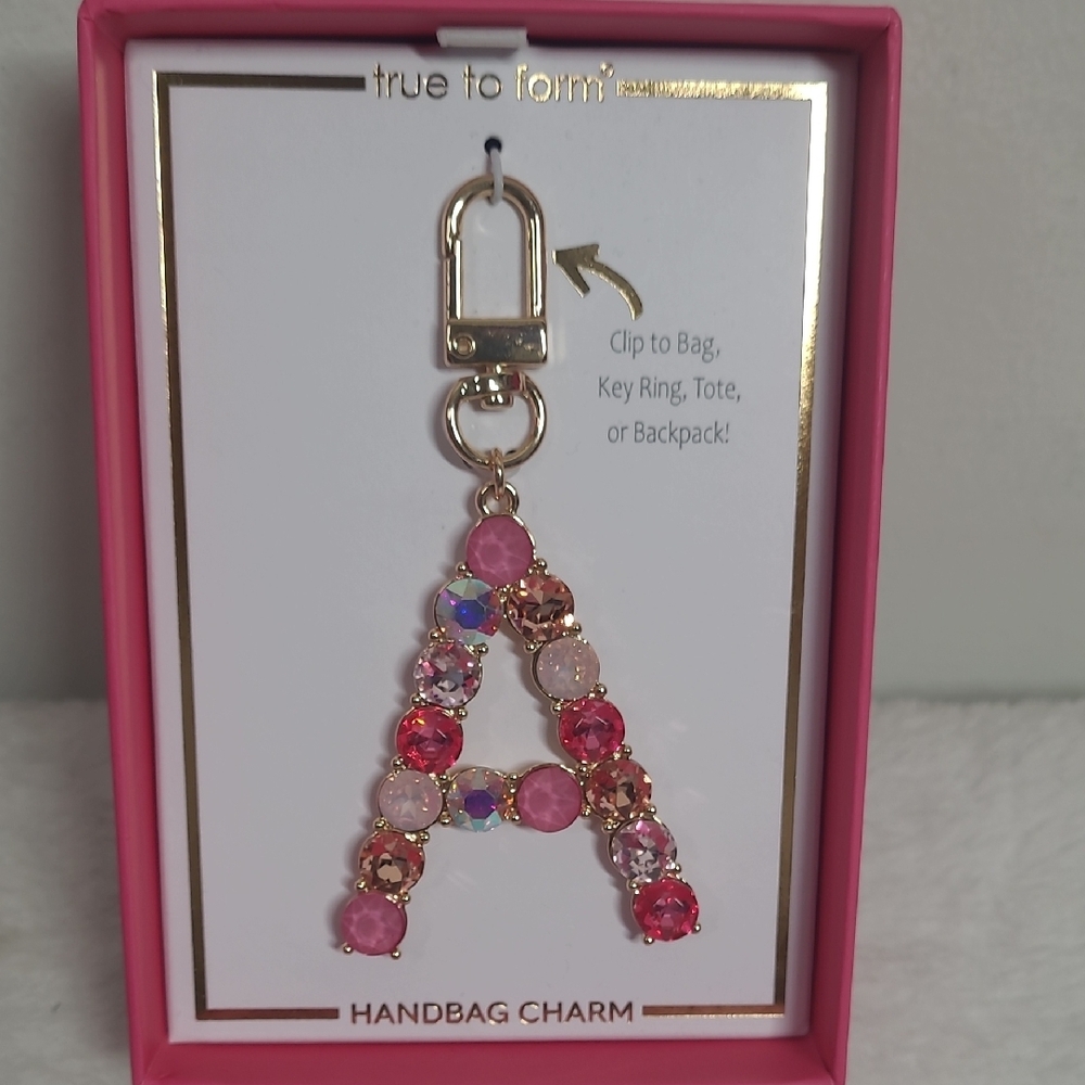 Pink and Gold Key Holder with Crystal Accents